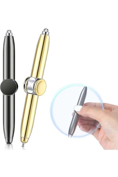 Generic 2 PCS Fidget Pen Spinning Pen, Rotating Ballpoint Pen with LED Light,...