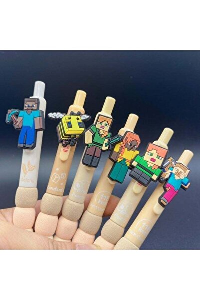 Generic 6pcs Minecraft Ballpoint Pen Game Merchandise Stationery Magnetic Blo...