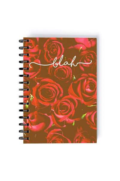 Generic Spiral A5 Notebook Pattern Rose Floral Blah Sarcastic Aesthetics