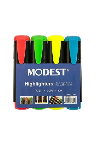 Generic Modest Highlighter Assorted Colors – Pack of 4 (MS804)