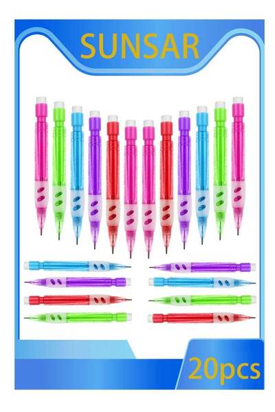 Generic 20 Pcs Mini Mechanical Pencils 0.7 mm, Automatic Pencils with Erasers...