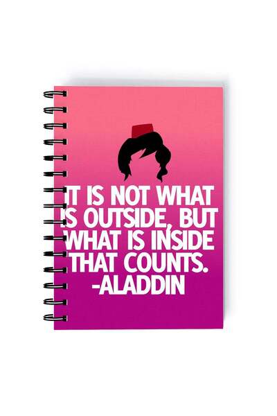Generic Motivational Aladdin Quote Printed Spiral A5 Notebook Pink/Black/White