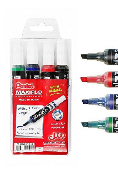 Generic 4-Piece Maxiflo Slim Whiteboard Erasable Markers Chisel Tip Multicolour