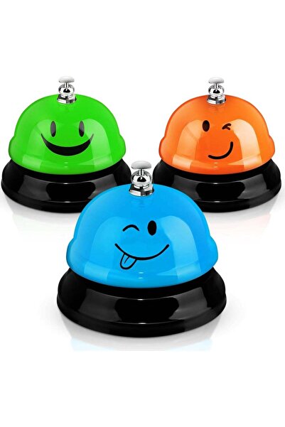 Generic 3 Pcs Desk Bell for Service Funny Front Desk Smile Face Metal Ringer ...