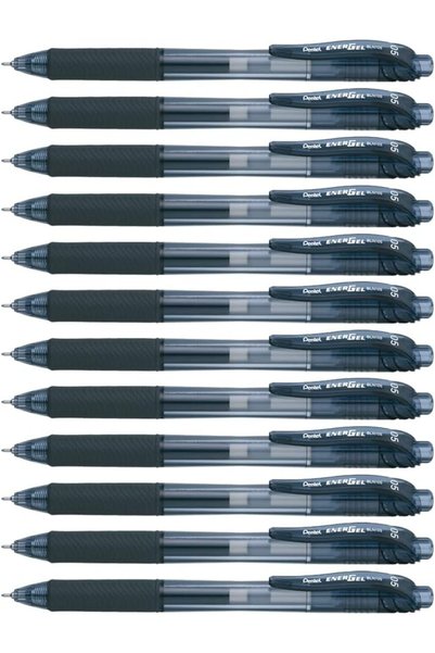 Generic Pentel Energel-X Retractable Liquid Gel Pen, 0.5 Mm, Black, Pack Of 12