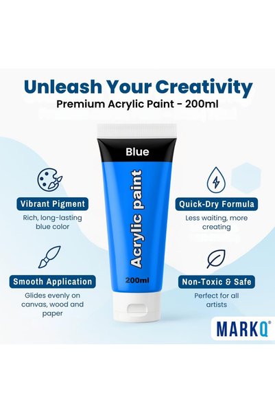 Generic Acrylic Paint 200 ml Tube – Rich, Highly Pigmented Non-Toxic Artist C...