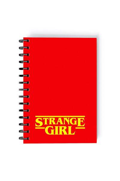 Generic Strange Girl Rectangle Spiral A5 Notebook Red/Yellow