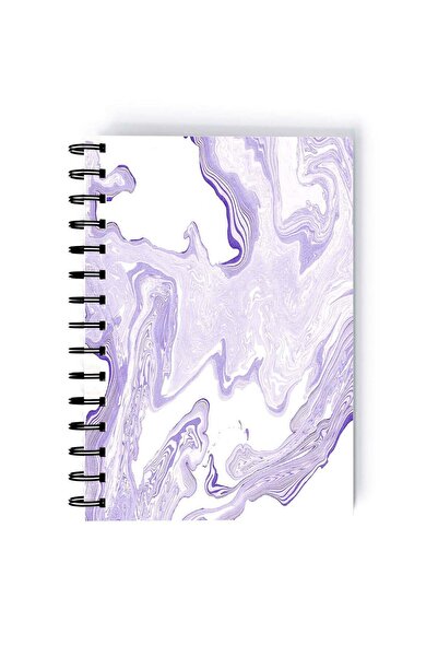 Generic Spiral A5 Notebook Marble Pattern Elegant Design Burgundy Purple Aest...