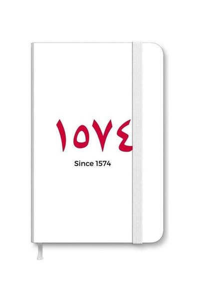 Generic Designer A5 Thick Hardcover Notebook - LOVE Since 1574 White
