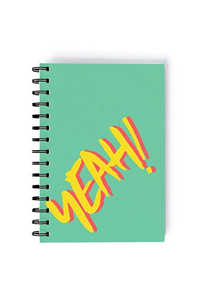 Generic Spiral A5 Notebook School Life University Time Yeah! Green Aesthetics