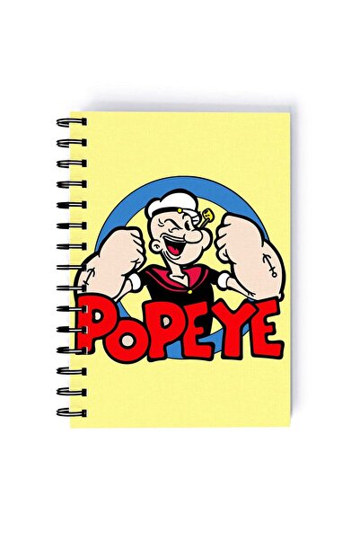Generic Popeye Quote Printed Spiral A5 Notebook Yellow/Green/Black