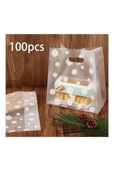 Generic 100pcs Beautiful Daisy Design – The transparent tote bag features a r...