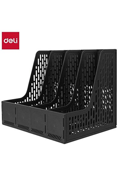 Generic Deli E9844 Magazine Holder, 4 Compartments, Black, High Quality PP Ma...