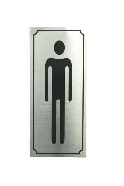 Generic English Arabic Aluminum Male Sign Door Sticker 9X20CM