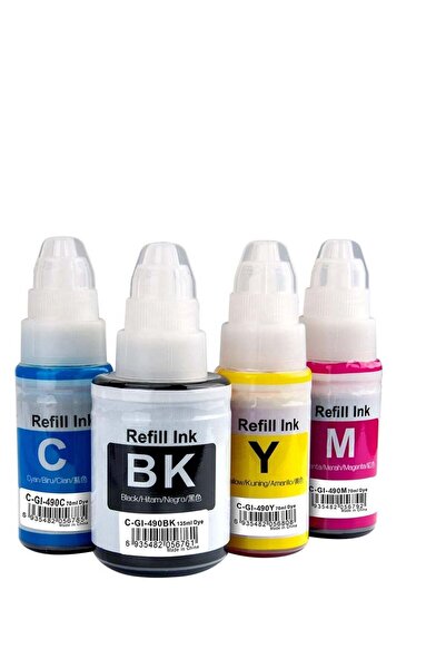 Generic 4-Pack Refill Dye Ink Kit Compatible with GI-490 (Black 135ml, Cyan M...
