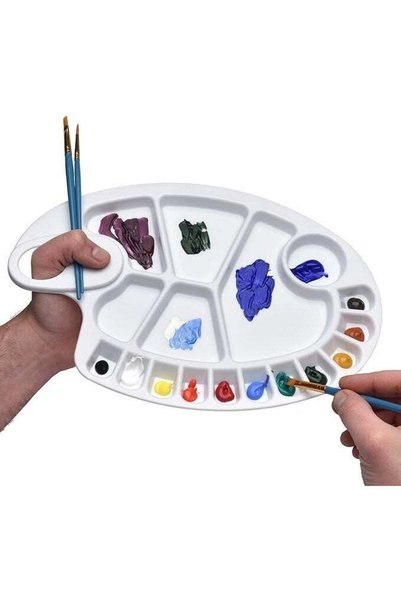 Generic 17 Wells Reusable White PVC Plastic Artist Paint Palette 245 x 330 MM...