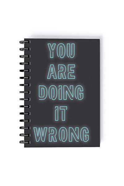 Generic Spiral A5 Notebook Sarcasm and Fun Typography You are Wrong Dark Aest...