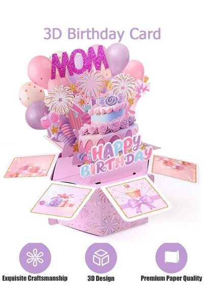 Generic Happy Birthday Pop up Card - Hexagonal Structure 3D Pop Up Card with ...