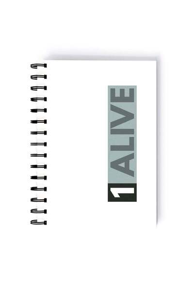Generic Spiral A5 Notebook PUBG Typography 1 Alive White