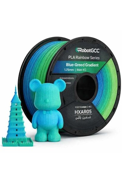 Generic RobotGCC Blue-Green Gradient Multicolor Gradient PLA 3D Printer Filam...