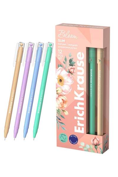 Generic 12-Piece Bloom Slim Ballpoint Pen 0.7mm Tip Blue Ink