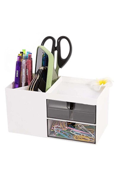 Generic Elegant White Desk Organizer - Versatile Pen Holder & Storage Solutio...