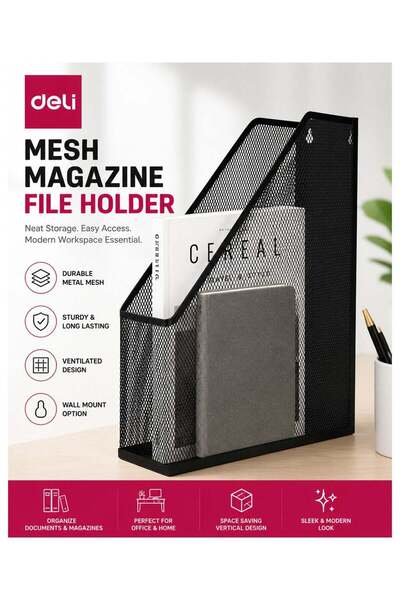 Generic 1-Piece Metal Mesh Magazine Holder Black