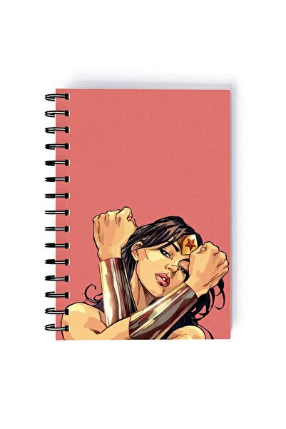 Generic Spiral A5 Notebook Wonder Woman Themyscira Pink Super Woman
