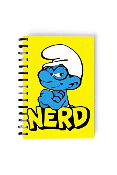 Generic Smurfette Printed Spiral A5 Notebook White/Blue/Yellow