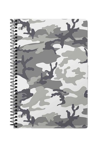 Generic Artic Camo A5 Spiral Notebook Grey/White