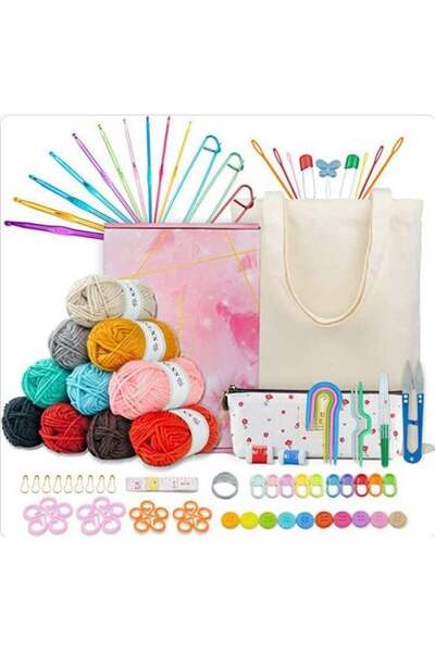 Generic Crochet Kit for Beginners – 88PCS Complete Crochet Starter Set with E...