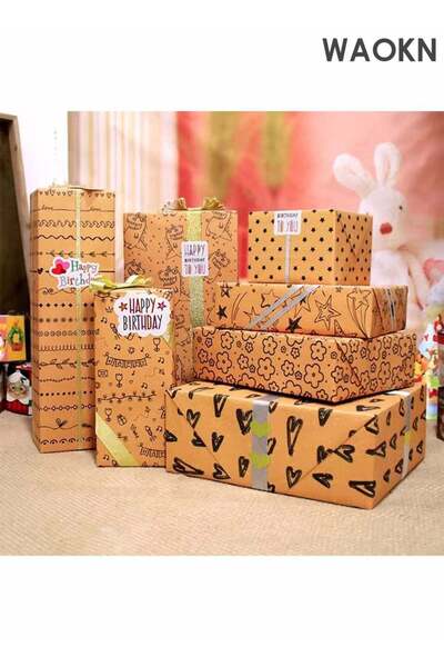 Generic 7 Sheets Gift Wrapping Paper With Accessories,Holiday Gift Wrapping P...