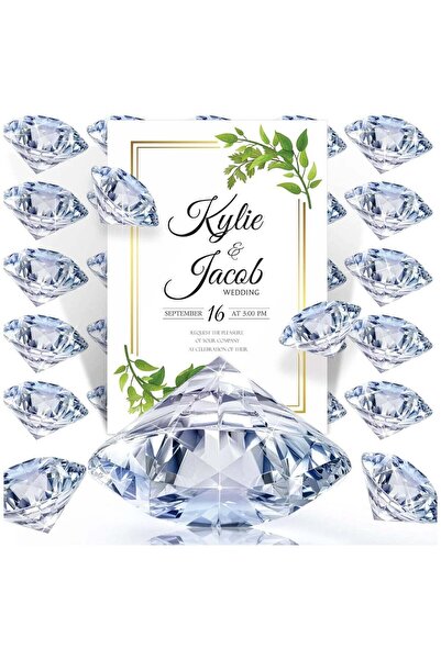 Generic 20 Pack Clear Diamond Place Card Holders Stands, Acrylic Crystal Tabl...