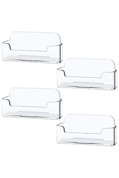 Generic 4 Pack Clear Acrylic Business Card Holders, Plastic Desk Display Stand