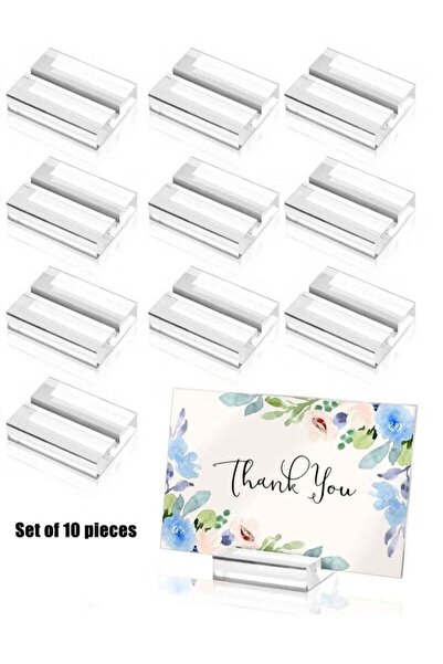 Generic 10 Pieces Acrylic Stand Transparent Place Card Holder 50*30*10 MM Tab...