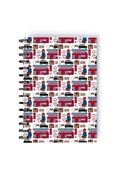 Generic Spiral A5 Notebook Paddington Pattern Classic Cartoon Kids Gift Doubl...