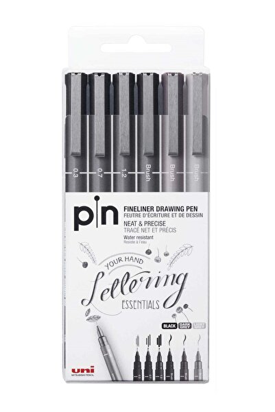 Generic 6-Piece Lettering Fineliner Drawing Pen