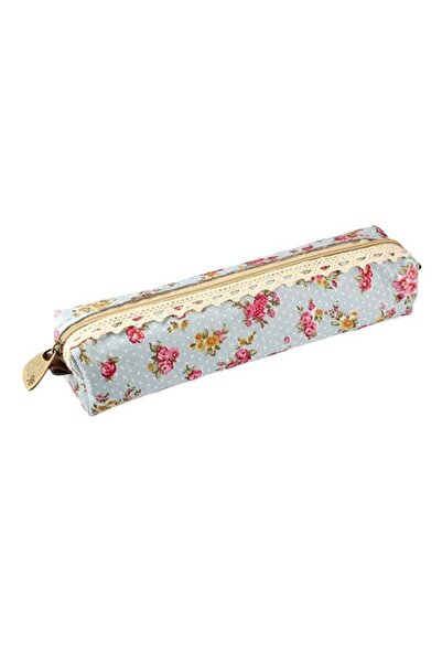 Generic Flower Floral Lace Pencil Pen Case Dark Blue