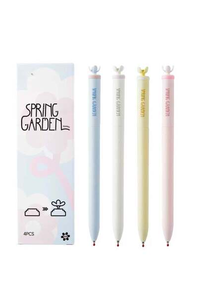 Generic Spring Garden Gel Pen Quick Dry Exam Writing Pen 0.5mm Water Pen Black