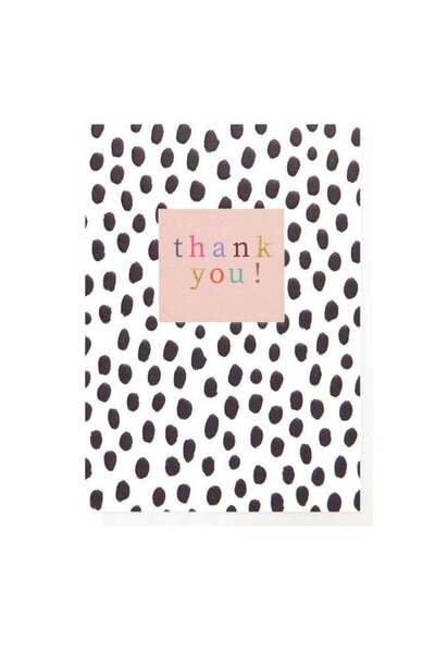Generic Pattern Work Mono Dots Thank You Greeting Card (11.6 X 16.2 Cm)