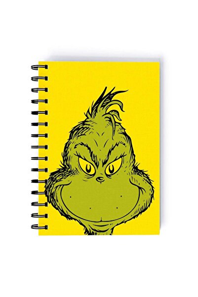 Generic Face Of Grinch Printed Spiral A5 Notebook Green/Yellow