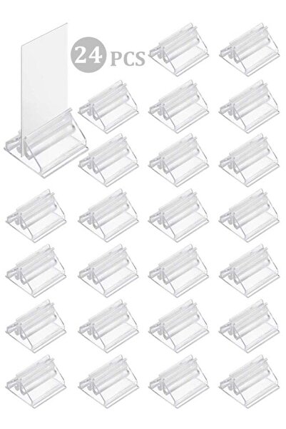 Generic 24 Pack Clear Acrylic Place Card Holders | 0.75 x 0.75 Inch Mini Tabl...