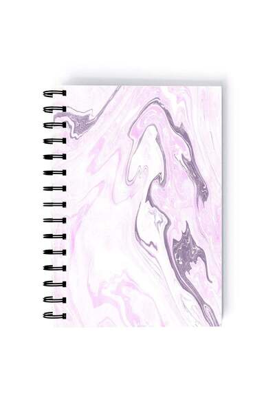 Generic Spiral A5 Notebook Marble Pattern Elegant Design Purple Pink Aesthetics