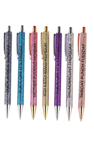 Generic 7PCS Glitter Pens Set - Fun Office Gifts with Swear Words for Every D...