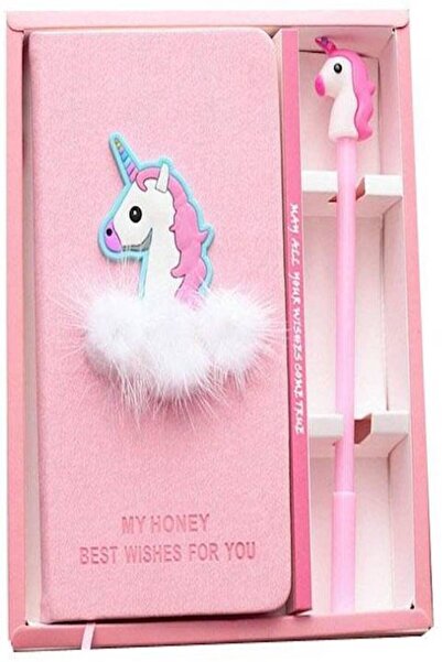 Generic Unicorn Heart Notebook With Pencil Set Pink