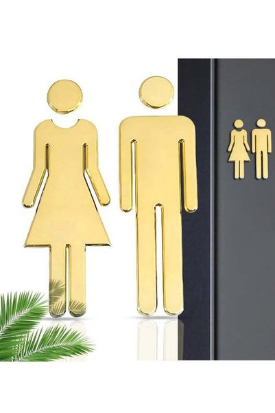 Generic Restroom Door Sign, Men Women Toilet Signs, Adhesive WC Restroom Sign...