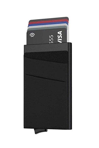 Generic Business Card Holder with Money Pocket Pop Up Wallet RFID Blocking Sl...