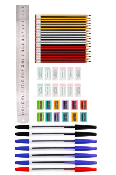 Generic 80 Pcs Stationery Writing & Measuring Bundle – 48 Pencils, 12 Erasers...