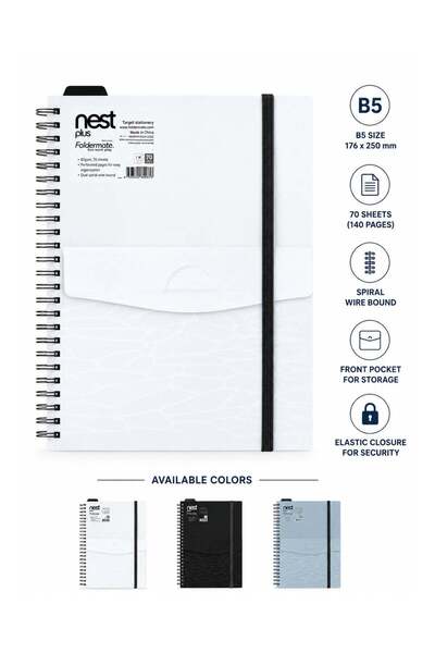 Generic 1-Piece Nest Plus Spiral Lined Notebook B5 Size With Front Pocket Ass...