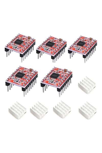 Generic 5 Pcs A4988 StepStick Motor Driver Module with Heat Sink for Arduino/...
